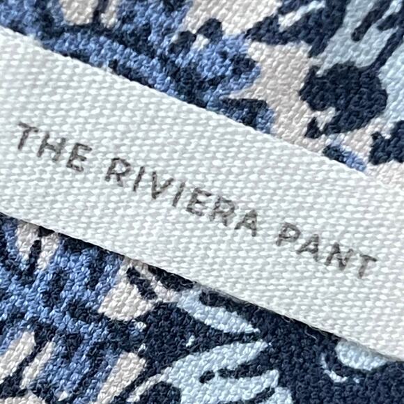 Ann Taylor LOFT Julie Fit Blue Floral Print Coastal Ankle Riviera Pants Women 4P - Picture 11 of 11